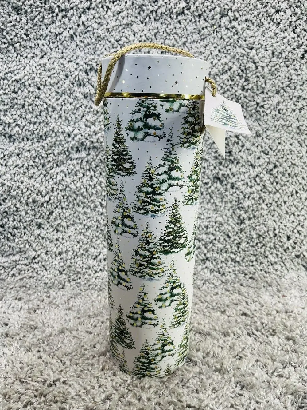 New Decorative Wine Bottle Gift Box Tube Cylinder Holder Carrier Christmas Decor